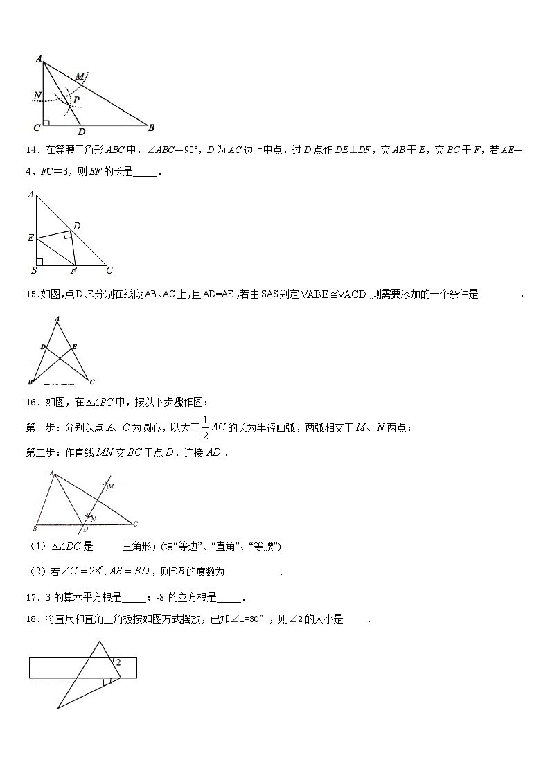 北京市第一零一中学2023-2024学年数学八上期末统考模拟试题含答案第3页