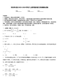 华东师大版2023-2024学年八上数学期末复习检测模拟试题含答案