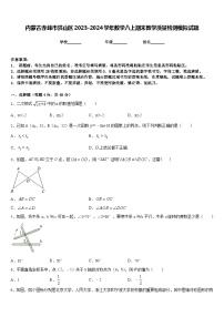 内蒙古赤峰市洪山区2023-2024学年数学八上期末教学质量检测模拟试题含答案