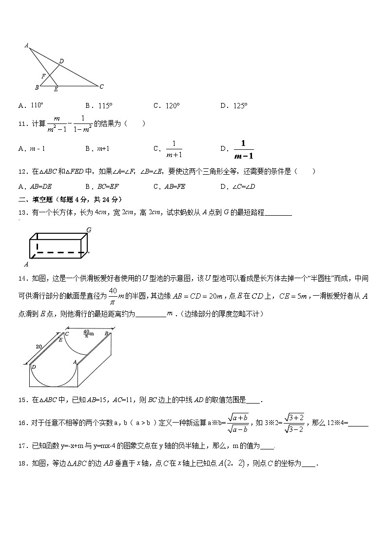 吉林省德惠市第二十九中学2023-2024学年数学八年级第一学期期末联考模拟试题含答案第3页