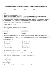 吉林省长春外语学校2023-2024学年数学八年级第一学期期末质量检测试题含答案