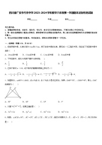 四川省广安市代市中学2023-2024学年数学八年级第一学期期末达标检测试题含答案