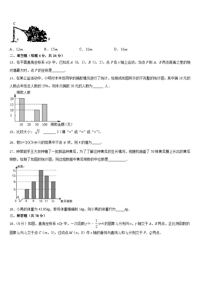 四川省广元市剑州中学2023-2024学年八年级数学第一学期期末检测模拟试题含答案03