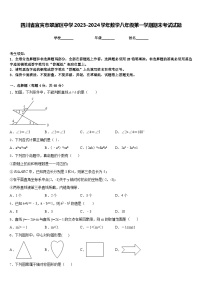 四川省宜宾市翠屏区中学2023-2024学年数学八年级第一学期期末考试试题含答案