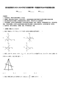 四川省资阳市2023-2024学年八年级数学第一学期期末学业水平测试模拟试题含答案