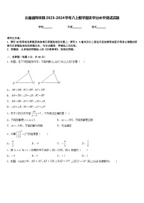 云南省师宗县2023-2024学年八上数学期末学业水平测试试题含答案