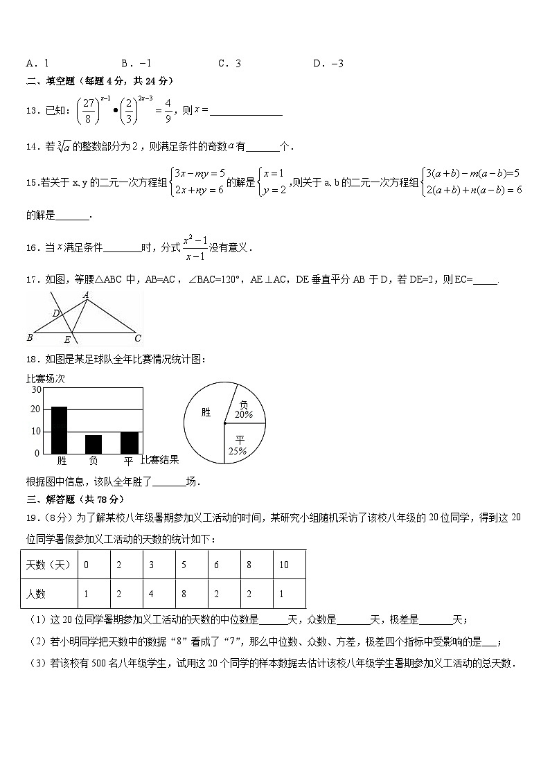 北京师范大学附属中学2023-2024学年八上数学期末学业水平测试试题含答案03