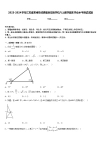 2023-2024学年江苏省常州市武进星辰实验学校八上数学期末学业水平测试试题含答案