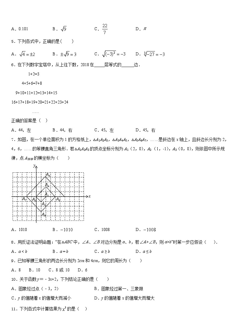 2023-2024学年湖南省长沙市浏阳市浏阳河中学八年级数学第一学期期末学业水平测试模拟试题含答案02