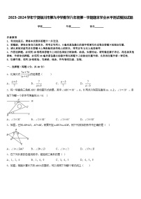 2023-2024学年宁夏银川市第九中学数学八年级第一学期期末学业水平测试模拟试题含答案