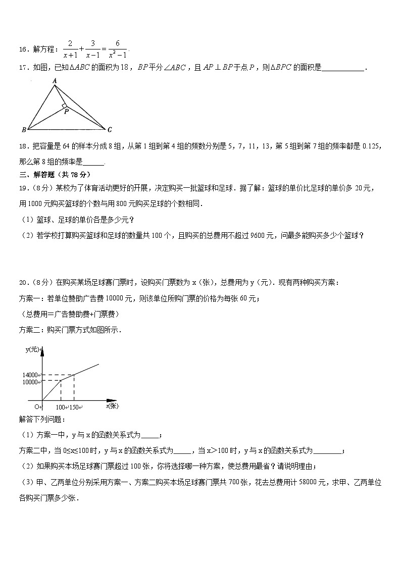 2023-2024学年山东广饶县八年级数学第一学期期末学业水平测试试题含答案03