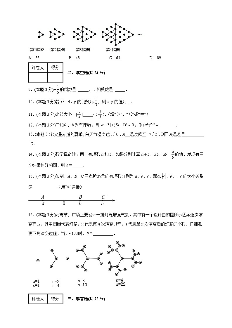 苏科版七年级数学上册常考题提分精练  第一次月考押题培优02卷（考试范围：1.1-2.8）（原卷版）第2页