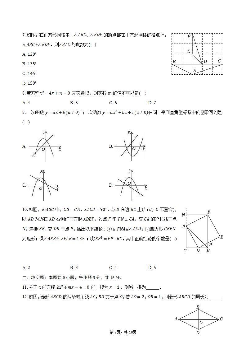 2022-2023学年广东省河源市源城区碧桂园学校九年级（上）期末数学试卷（含解析）第2页