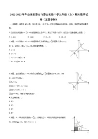 2022-2023学年山东省泰安市泰山实验中学九年级（上）期末数学试卷（五四学制）（含解析）