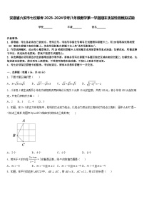 安徽省六安市七校联考2023-2024学年八年级数学第一学期期末质量检测模拟试题含答案