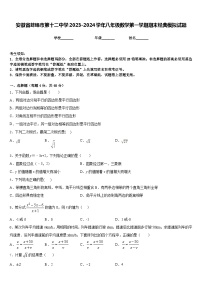 安徽省蚌埠市第十二中学2023-2024学年八年级数学第一学期期末经典模拟试题含答案