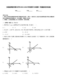 安徽省阜阳市第九中学2023-2024学年数学八年级第一学期期末统考试题含答案