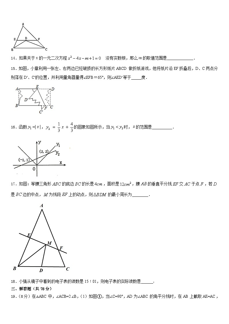 安徽省淮北市第二中学2023-2024学年八上数学期末考试试题含答案03