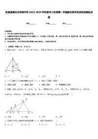 安徽省明光市泊岗中学2023-2024学年数学八年级第一学期期末教学质量检测模拟试题含答案