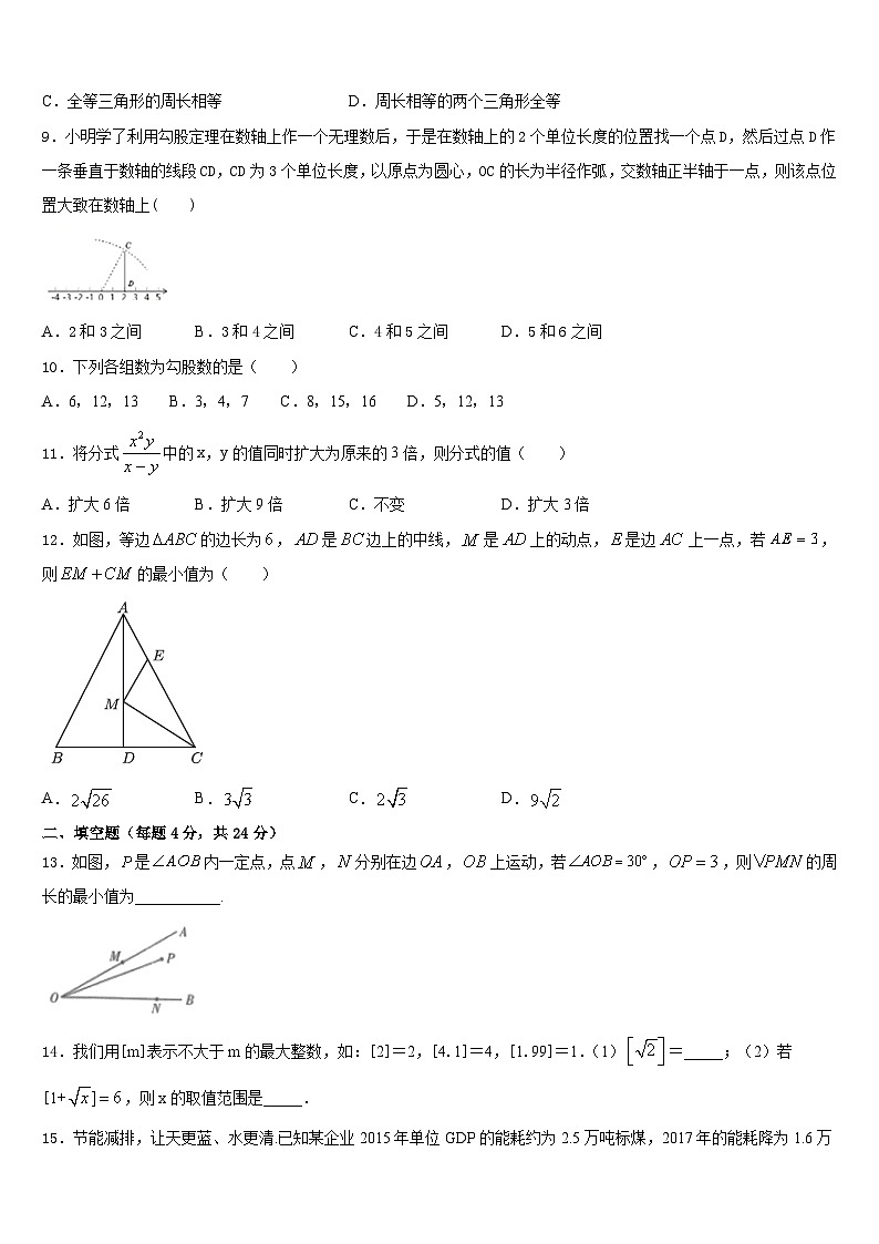 安徽省宿州市十三校2023-2024学年数学八年级第一学期期末质量跟踪监视模拟试题含答案第2页