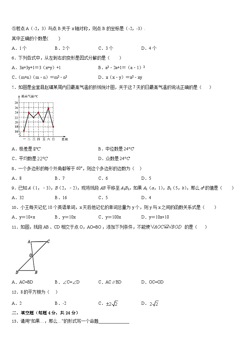 山东南山集团东海外国语学校2023-2024学年八上数学期末综合测试试题含答案第2页