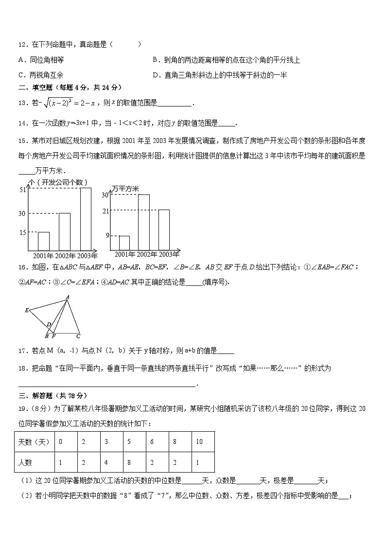 山东省东营市河口区2023-2024学年八上数学期末统考试题含答案第3页