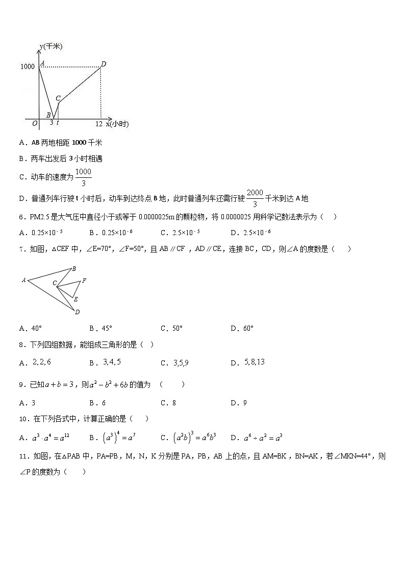 山东省济宁市鲁桥镇第一中学2023-2024学年数学八年级第一学期期末联考模拟试题含答案第2页