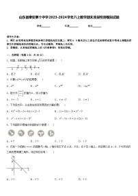 山东省泰安第十中学2023-2024学年八上数学期末质量检测模拟试题含答案