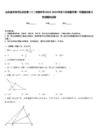 山东省菏泽市牡丹区第二十二初级中学2023-2024学年八年级数学第一学期期末复习检测模拟试题含答案