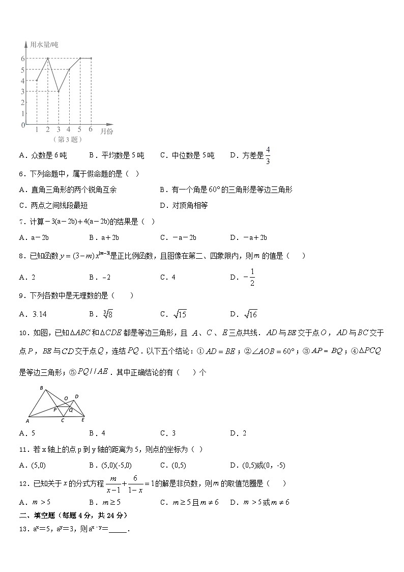山东省滕州市2023-2024学年八上数学期末统考模拟试题含答案02