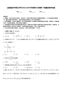 山西省高平市特立中学2023-2024学年数学八年级第一学期期末联考试题含答案