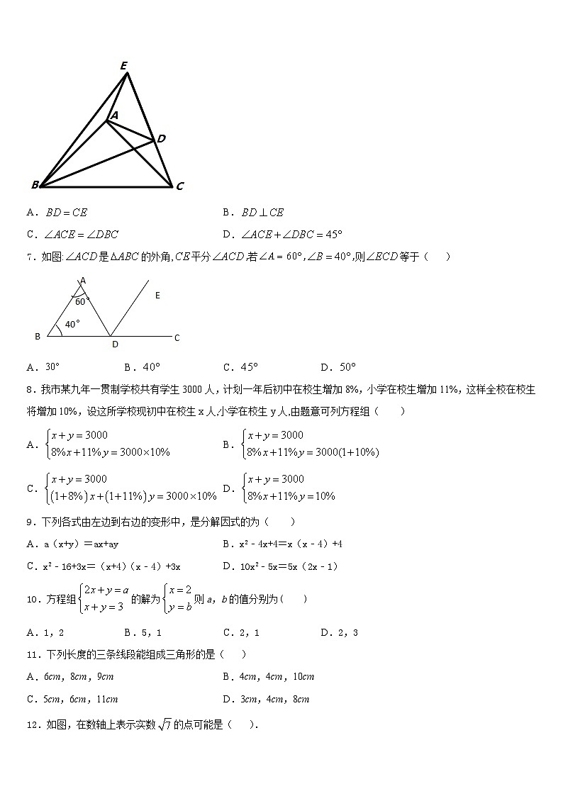 广东省高州市九校联考2023-2024学年八上数学期末联考试题含答案02