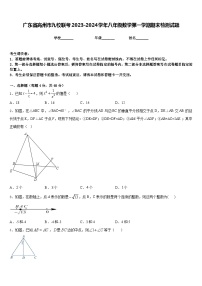 广东省高州市九校联考2023-2024学年八年级数学第一学期期末检测试题含答案