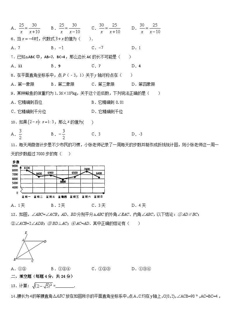 广西蒙山县2023-2024学年数学八年级第一学期期末复习检测试题含答案第2页