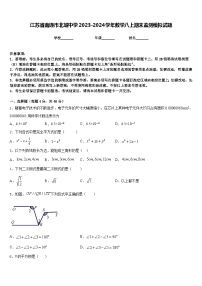 江苏省南通市北城中学2023-2024学年数学八上期末监测模拟试题含答案