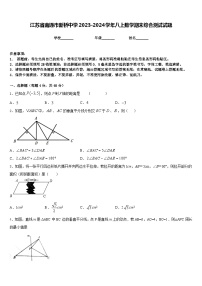 江苏省南通市新桥中学2023-2024学年八上数学期末综合测试试题含答案