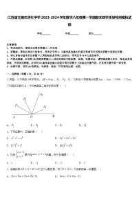 江苏省无锡市洛社中学2023-2024学年数学八年级第一学期期末教学质量检测模拟试题含答案