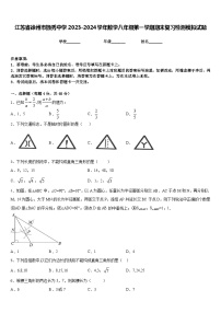 江苏省徐州市撷秀中学2023-2024学年数学八年级第一学期期末复习检测模拟试题含答案