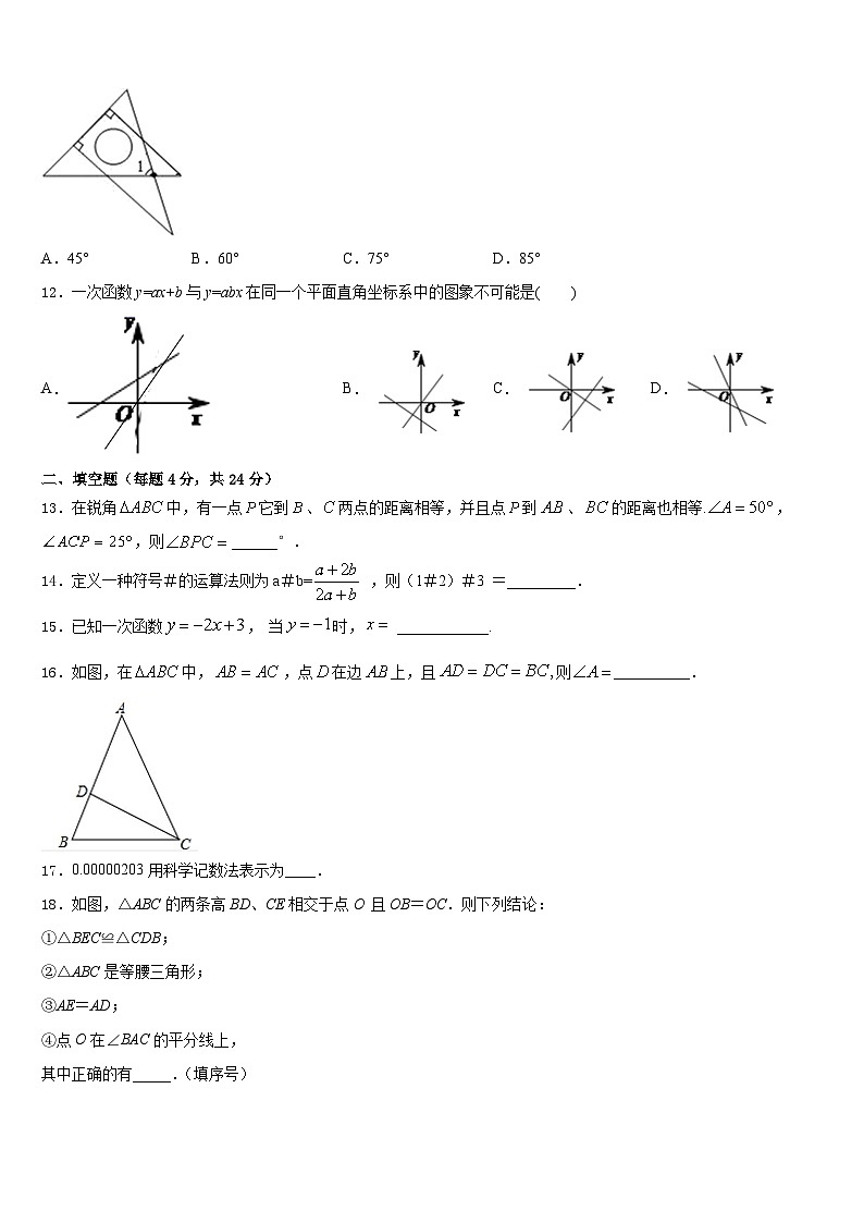 江苏省徐州市撷秀中学2023-2024学年数学八年级第一学期期末复习检测模拟试题含答案03