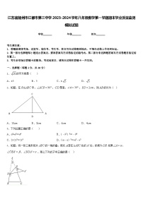 江苏省扬州市江都市第三中学2023-2024学年八年级数学第一学期期末学业质量监测模拟试题含答案