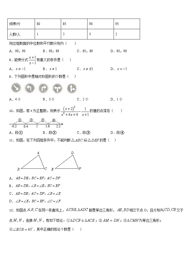 黑龙江省齐齐哈尔市铁锋区2023-2024学年数学八上期末检测模拟试题含答案第2页
