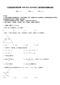 江苏省苏州市常熟市第一中学2023-2024学年八上数学期末检测模拟试题含答案