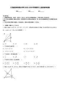 江苏省苏州市青云中学2023-2024学年数学八上期末联考试题含答案