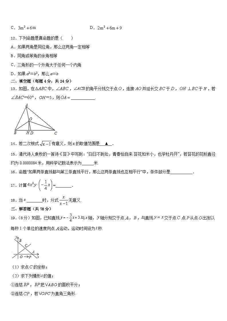 江苏省苏州市星港学校2023-2024学年数学八年级第一学期期末质量跟踪监视试题含答案第3页