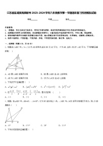 江苏省盐城滨海县联考2023-2024学年八年级数学第一学期期末复习检测模拟试题含答案