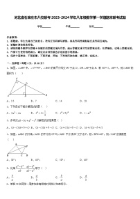 河北省石家庄市八校联考2023-2024学年八年级数学第一学期期末联考试题含答案