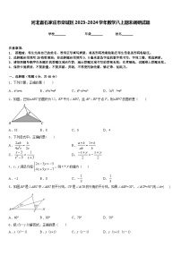 河北省石家庄市栾城区2023-2024学年数学八上期末调研试题含答案