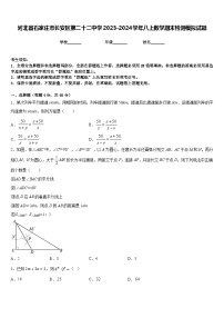 河北省石家庄市长安区第二十二中学2023-2024学年八上数学期末检测模拟试题含答案