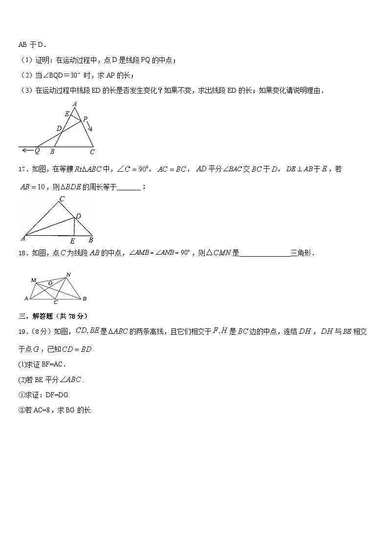 河南省濮阳市台前县2023-2024学年数学八年级第一学期期末质量检测模拟试题含答案第3页