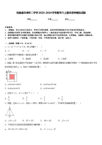 河南省汝州市二中学2023-2024学年数学八上期末统考模拟试题含答案